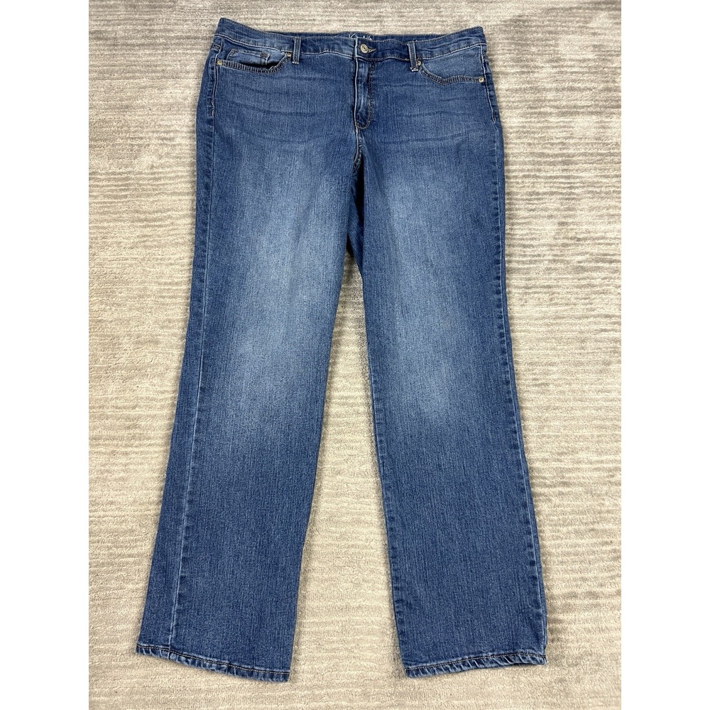 Gloria‎ Vanderbilt Jeans Womens 18 Blue Straight Leg All Around Slimming Denim